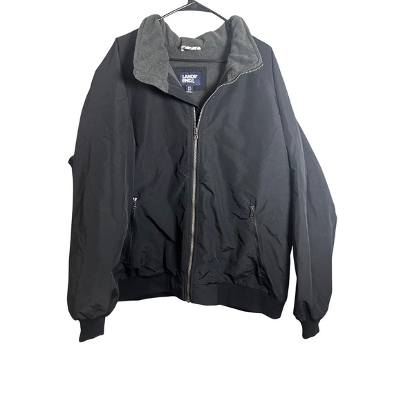 Lands' End Other - Lands' End Mens XXL Black Squall Jacket Fleece Lined‎ Bomber Windbreaker Coat